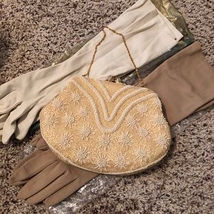 Antique purse and gloves